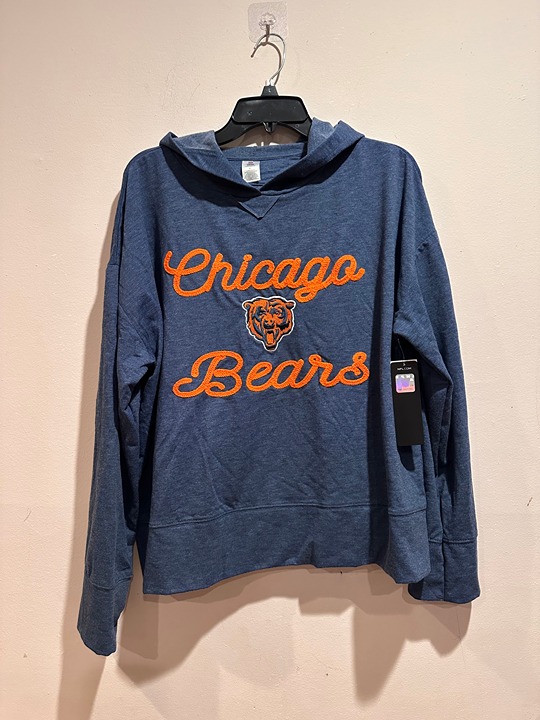 NFL Chicago Bears Women Fleece Chainstitch Hooded Sweatshirt XL Pit to Pit 25