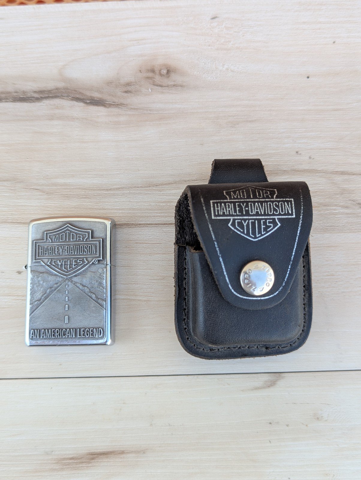 Vintage 2003 Harley Davidson Zippo Lighter Open Road Emblem With Case. Engraved