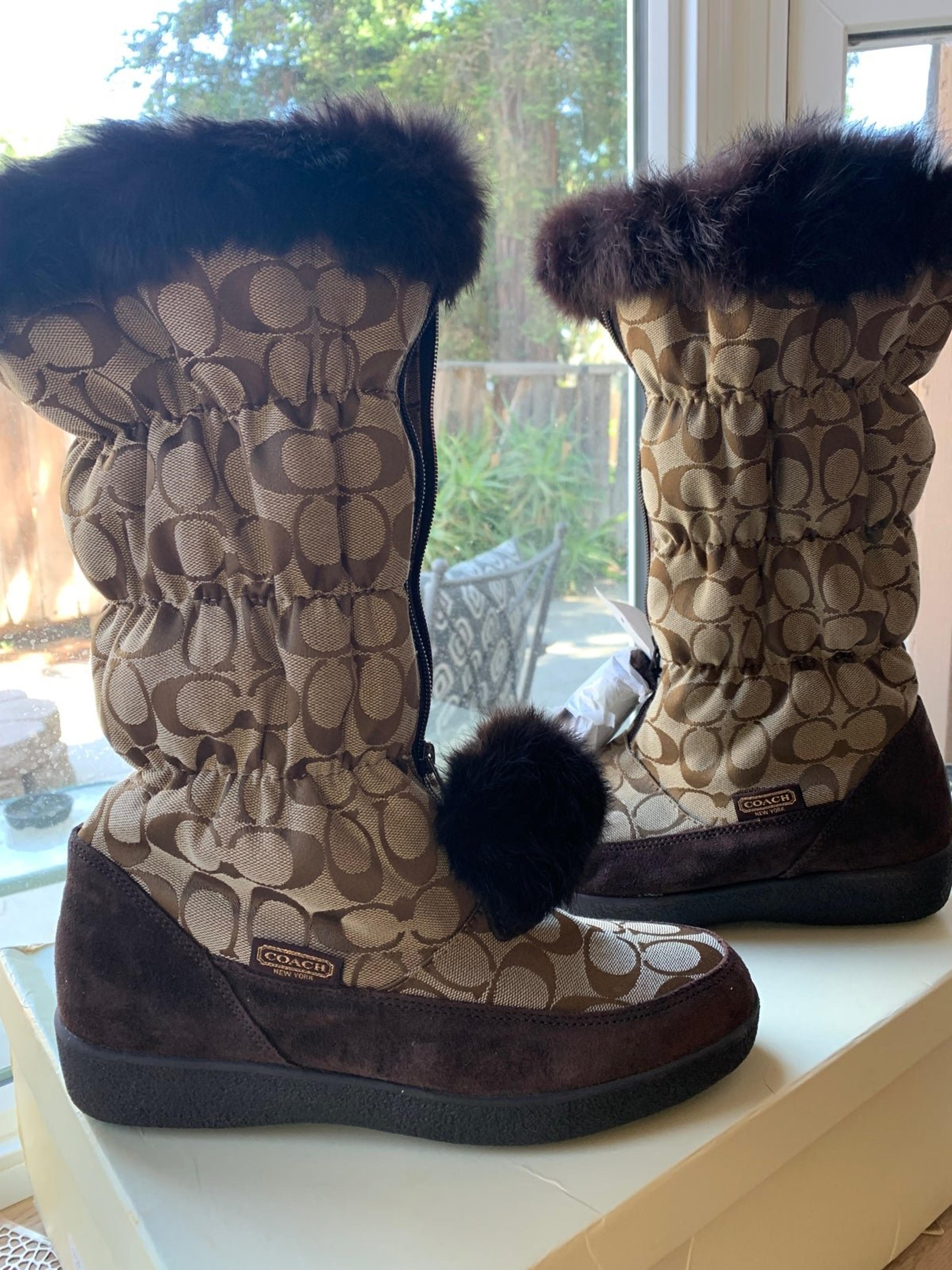Brown coach snow boots Clearance