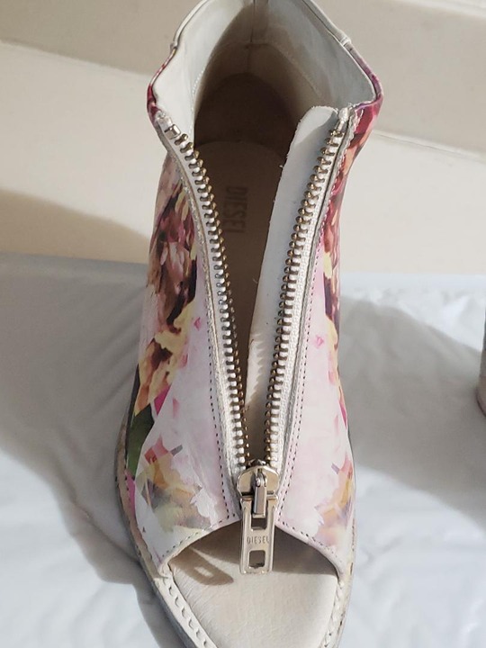 Diesel Floral Abstract Bootie With Peek Open Toe EU 37 / US 6
