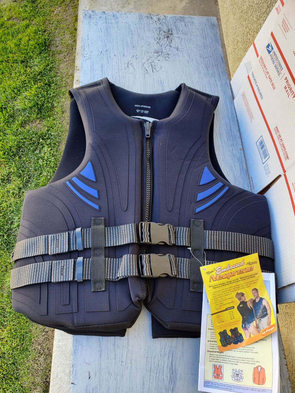 JOBE Men's Embossed Neoprene Life Vest sz XXL 48-52 chest water sports
