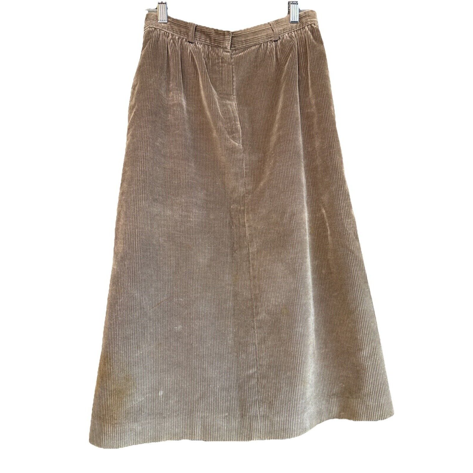 Vintage Weathervane Skirt Khaki Corduroy A Line Hook And Zip With Pockets Sz 6