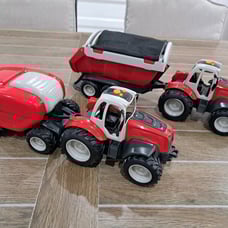 Adventure Force Farm Tractor With Baler & Tractor With Trailer -Mororized
