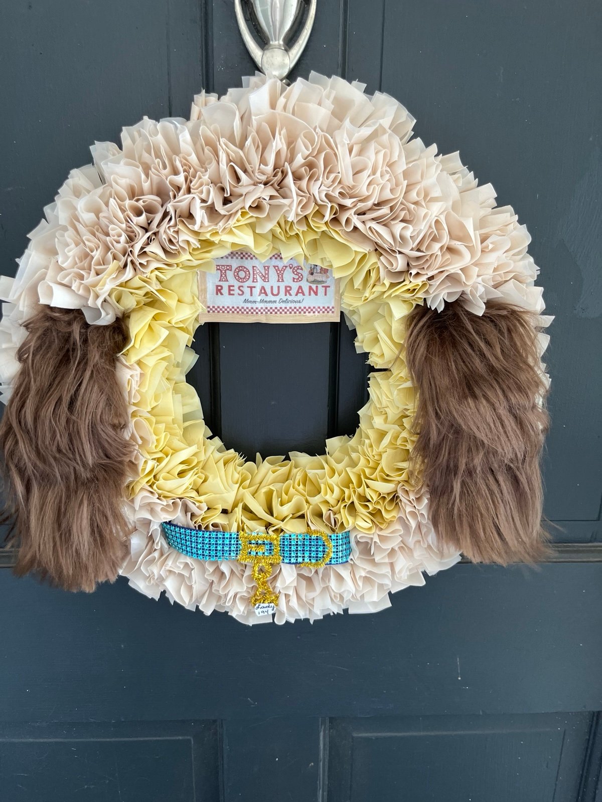Handmade Disney Lady and The Tramp wreath