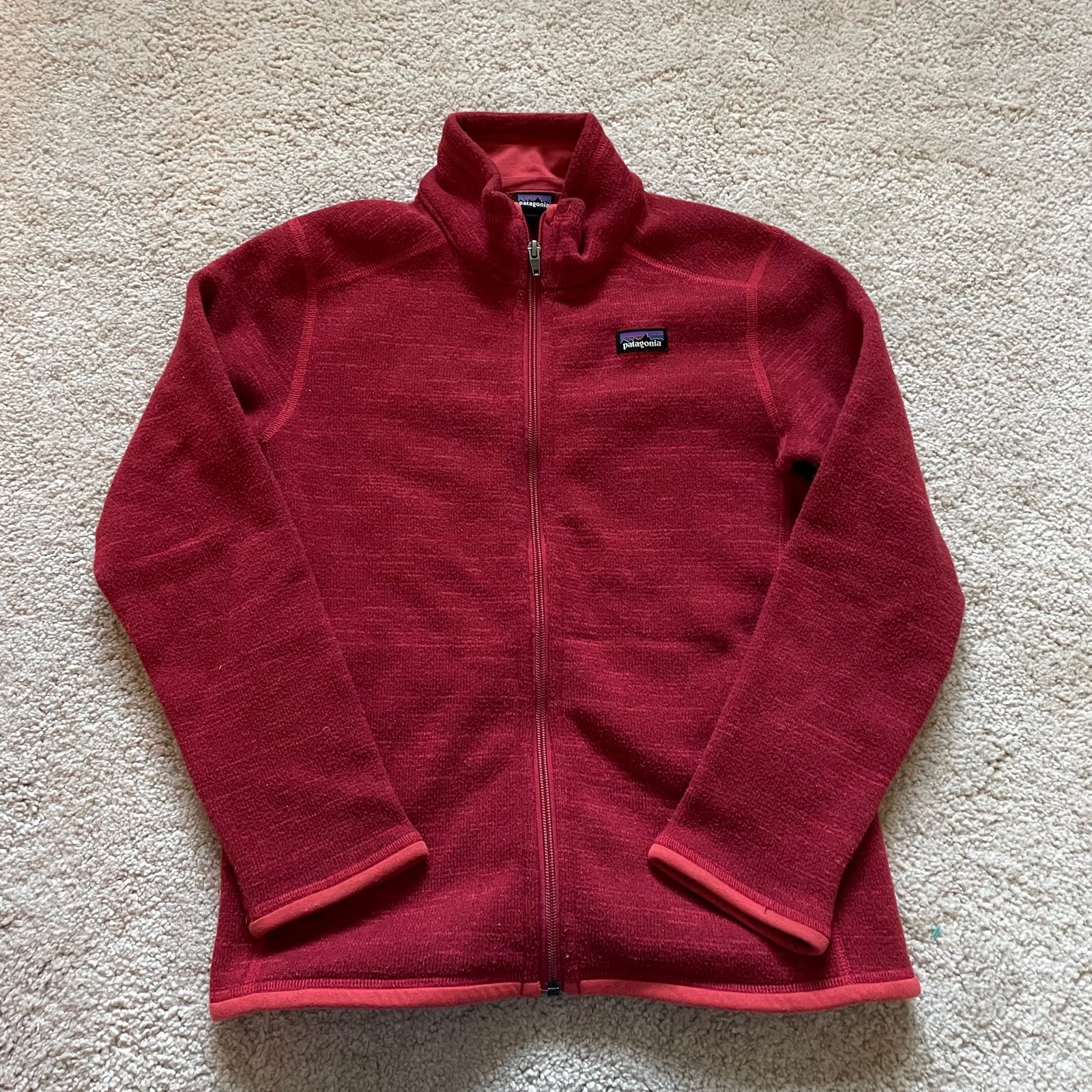 Patagonia orange sweater jacket size L 12