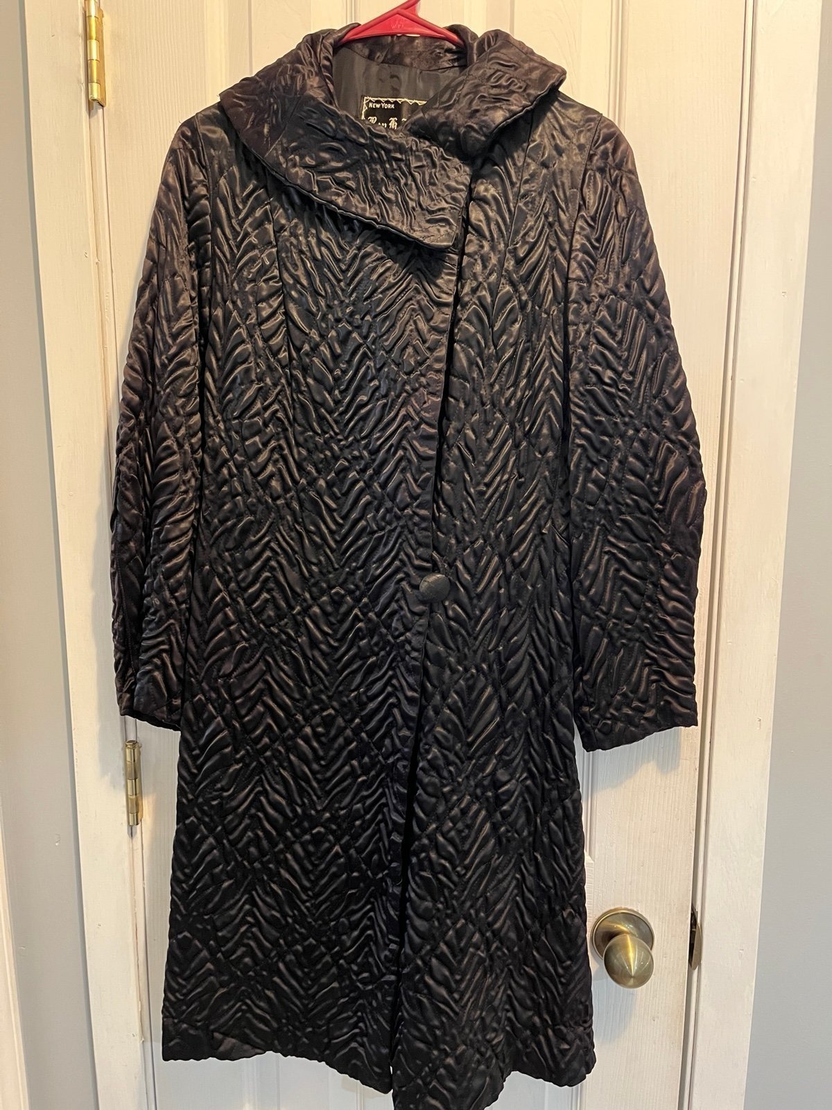 Vintage Roy H Bjorkman Quilted Black Dress Coat 1960’s Perfect Condition (read)