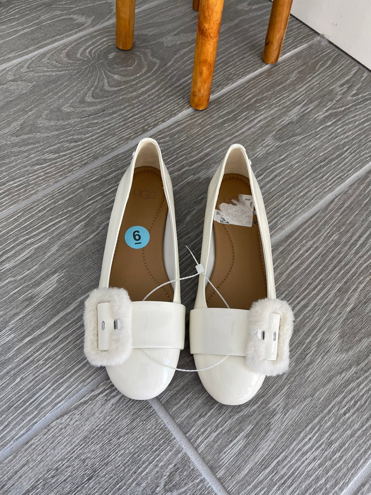 UGG Patent Leather & Faux Fur Flats 6