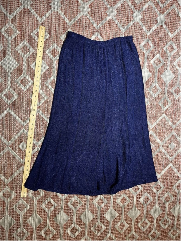 Vintage Zonda Nellis Blue Midi Skirt Size Medium