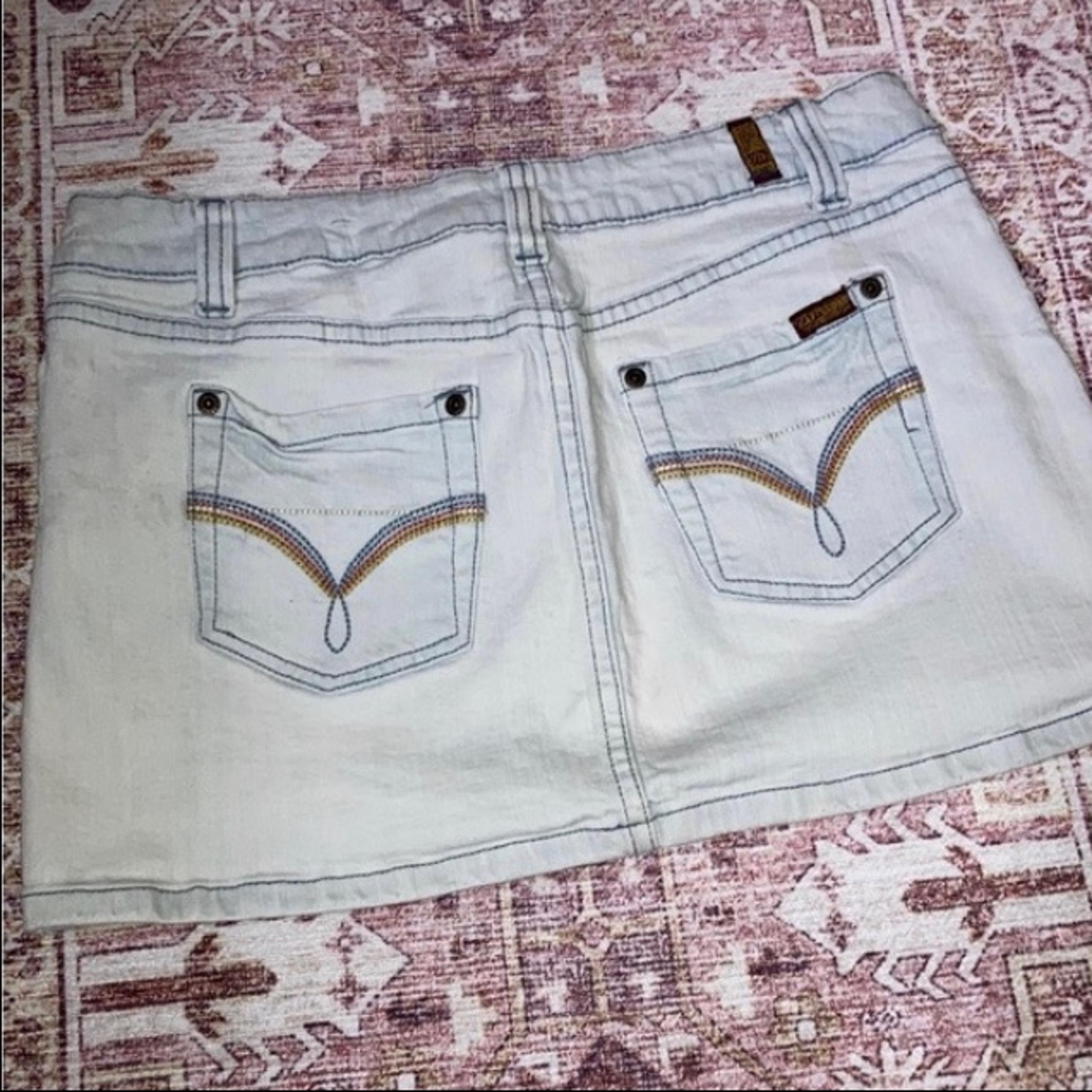 Zana Di Light Wash Mini Skirt