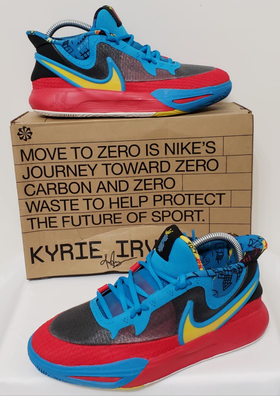 Size 6Y (GS) - Nike Kyrie 8 SE GO Low Black Blue Tour Yellow DQ8080-012