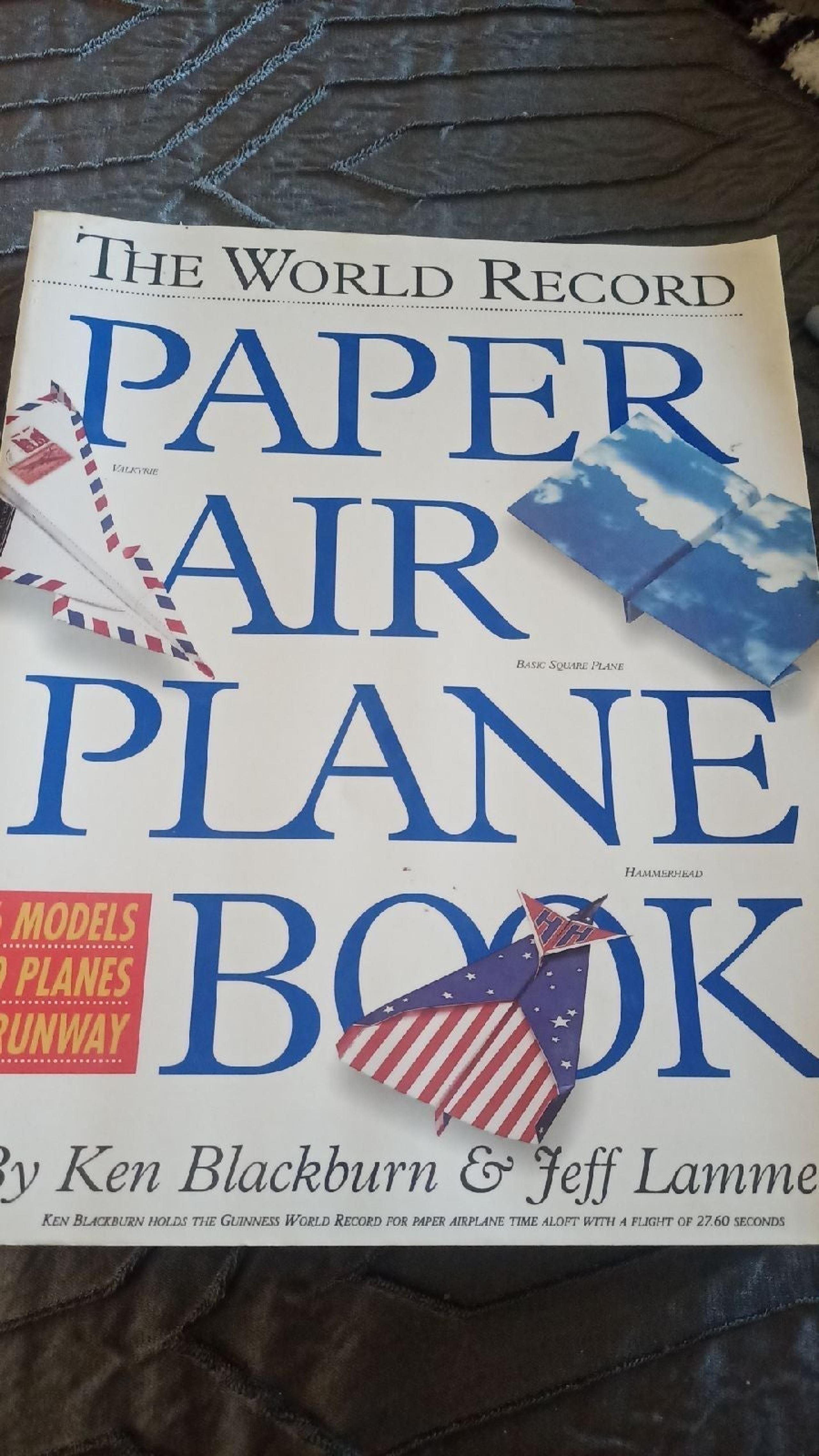 WORLD RECORD Paper Air Plane Book. PB BRAND NEW COMPLETE - Workman Publishing
