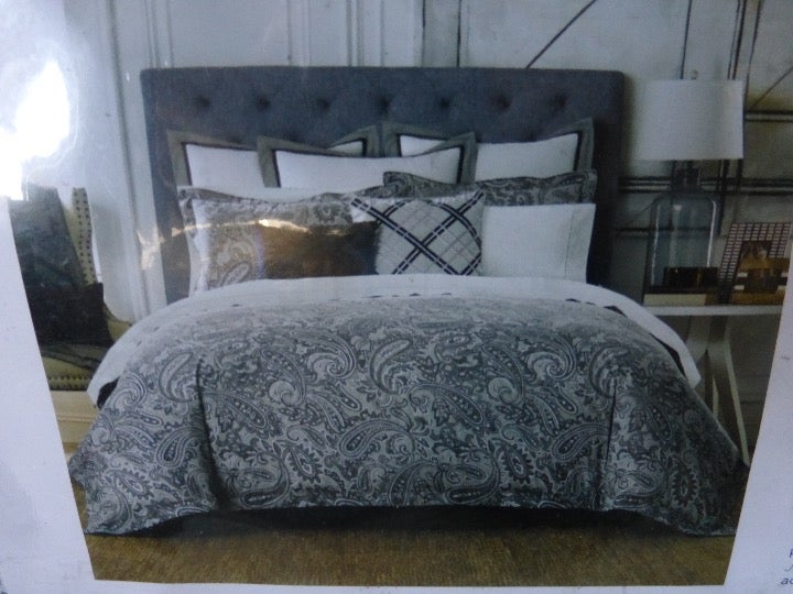 NWT TOMMY HILFIGER TWIN DUVET COVER SET +SHAM 'JOSEPHINE PAISLEY' COTTON
