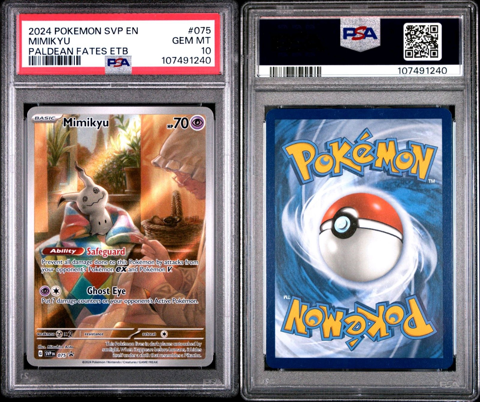 2024 POKEMON SVP EN-SV BLACK STAR PROMO 075 MIMIKYU PALDEAN FATES ELITE TRAINER