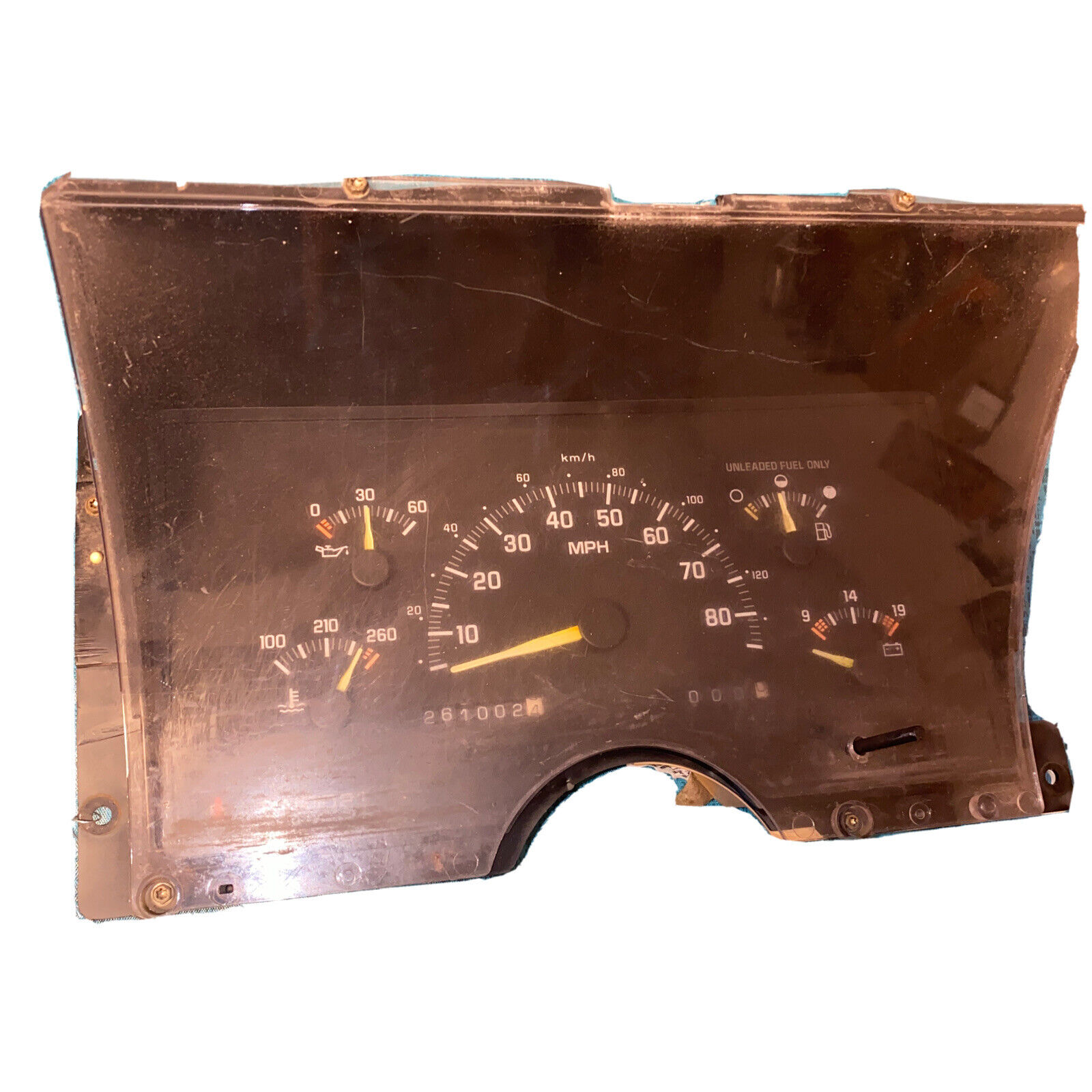 92 93 CHEVY 1500 2500 3500 261k SPEEDOMETER GAUGE INSTRUMENT CLUSTER 16140015
