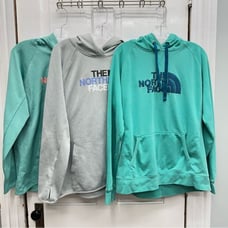 The North Face Hoodies in Teal Gray hooded hoodie sweatshirts. women's xl.