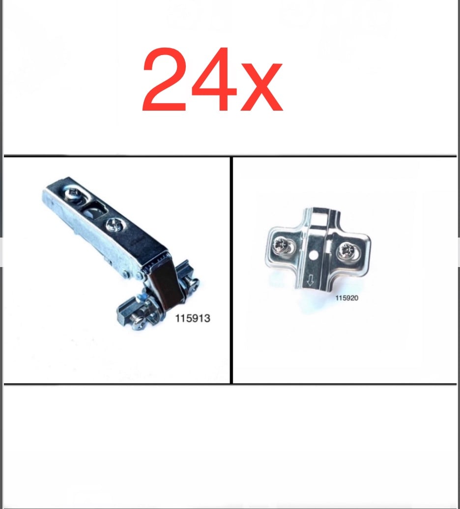 (24)x Hinges # 115913 with plates # 115920 replacement parts for IKEA furniture