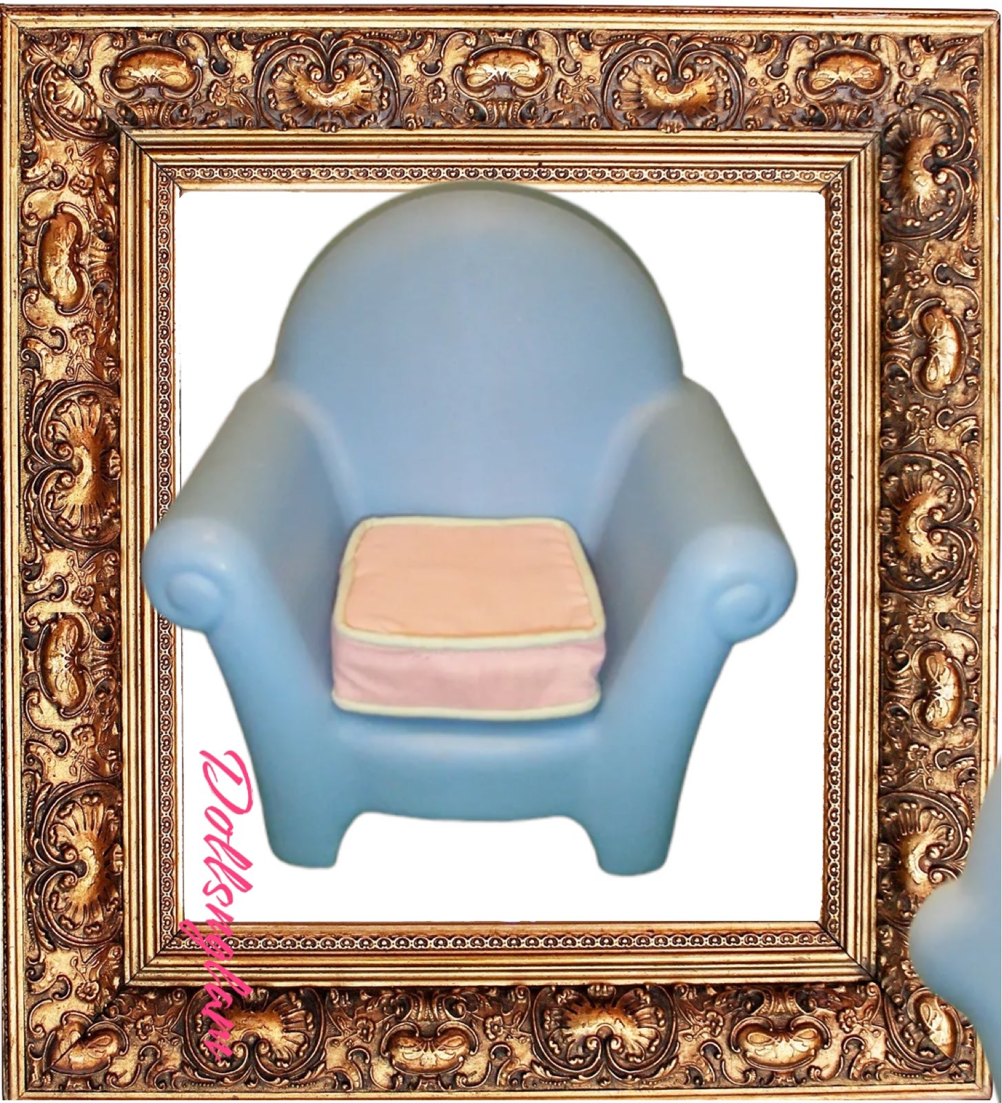 Blue little tykes my size Barbie chair with matching cushion