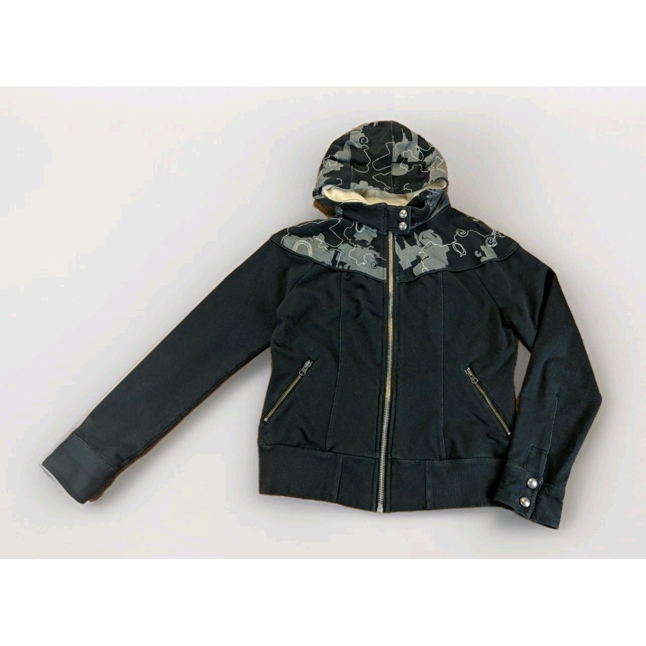 Oakley Women's Vintage Y2K Softwear Cyber Techwear Rave Full Zip Hoodie L/XL