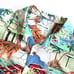 Vintage Pierre Cardin tropical shirt L cotton Korea island Caribbean aqua green
