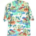 Vintage Pierre Cardin tropical shirt L cotton Korea island Caribbean aqua green