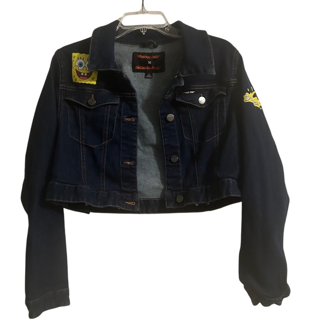 GUC Nickelodeon Members Only Youth Sponge Bob Squarepants Denim Jean Jacket Med