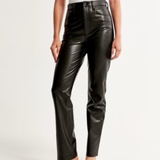 *NWT* Abercrombie Curve Love Vegan Leather 90s Straight Pant
