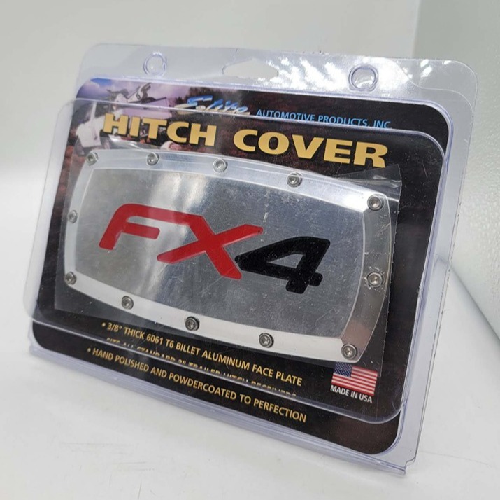 New Ford FX4 Chrome Hitch Cover Plug Cap 2 Trailer Receiver Engraved Billet