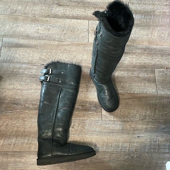 UGG Devandra Convertible Shearling-lined Leather Over-the-knee Boots