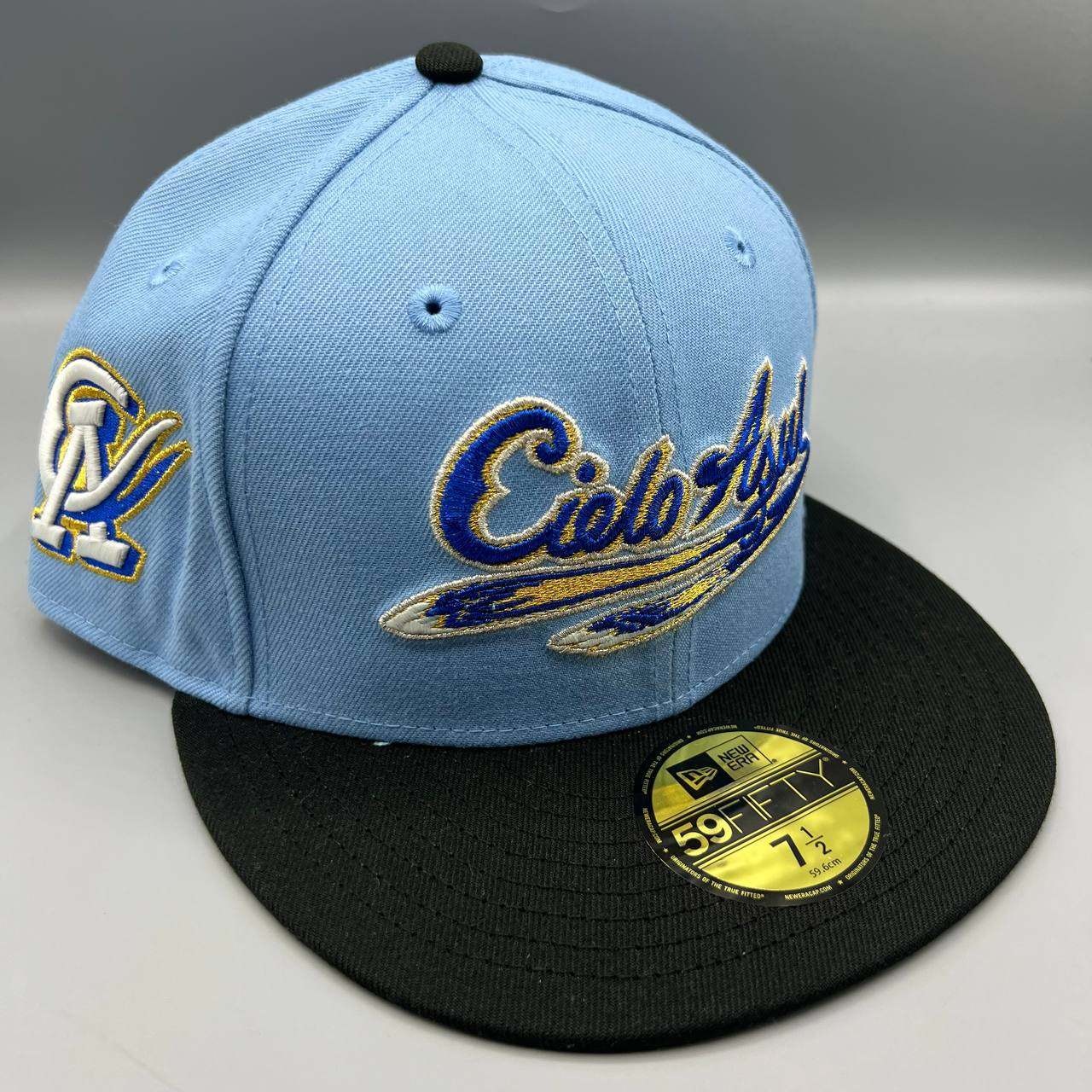 Oklahoma City Dodgers Hat Men 7 1/2 Cielo Azul 59Fifty New Era MiLB Fitted Cap