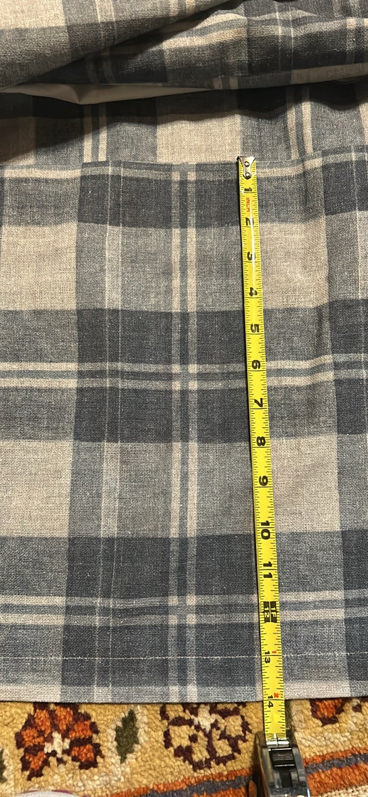 Pottery Barn king bed skirt plaid