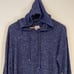 Weekends by Chico's Women's Pullover Hoodie Long Sleeve Stretch Navy Blue Size 1