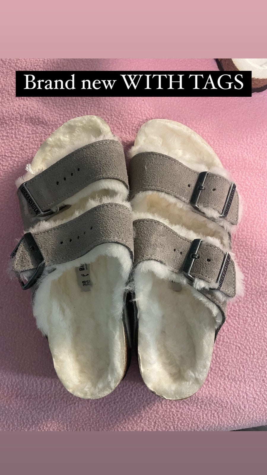Brand new with tags furry Birkenstocks