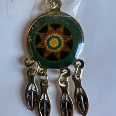 Vintage St. Joseph's Indian School Lakota Sioux Enamel Dream Catcher Pendant
