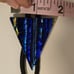 Blue Gold Black Iridescent Vintage Original Glass Western Bolo Triangle Tie