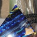 Blue Gold Black Iridescent Vintage Original Glass Western Bolo Triangle Tie