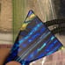 Blue Gold Black Iridescent Vintage Original Glass Western Bolo Triangle Tie