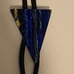 Blue Gold Black Iridescent Vintage Original Glass Western Bolo Triangle Tie