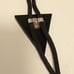 Blue Gold Black Iridescent Vintage Original Glass Western Bolo Triangle Tie