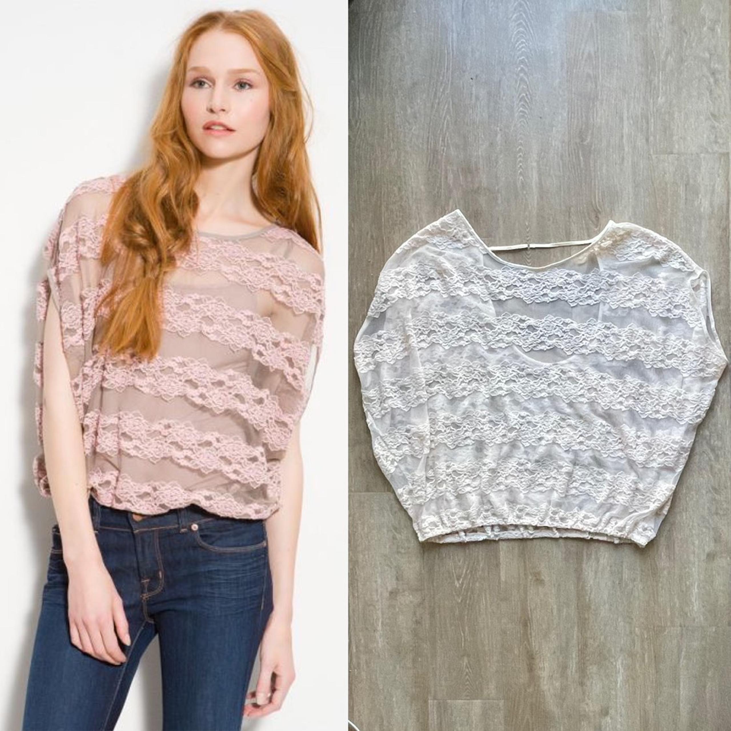 Free People County Fair Banded Bottom Lace Top