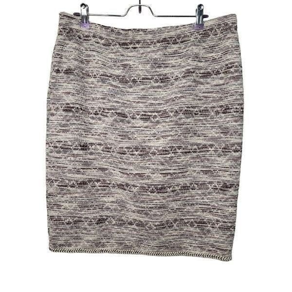 Max Studio Pencil Skirt Womens XL Burgundy Tweed Stretch WaistBand Mini - New wi