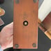 Vintage Pair of Mid Century Walnut Wood with Metal Eagle 2 Arm Candle Holders