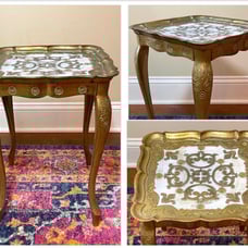 Vintage Hollywood Regency Florentine Italy Nesting Table