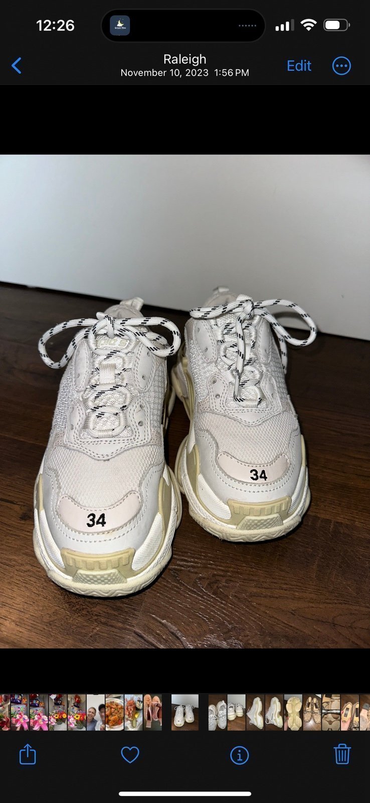 balenciaga track runners size 34