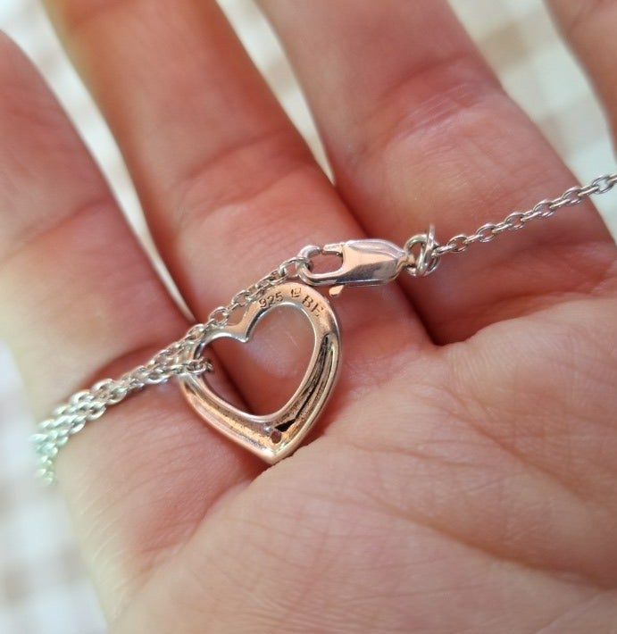 Heart Diamond Sterling Silver Necklace