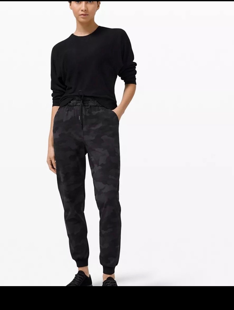lululemon athletica Black Camo Stretch High Rise Full Length Athletic Joggers