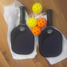 Pickleball Paddle Set With Premium Grip Rackets Balls Carry Bag Outdoor Game NEW