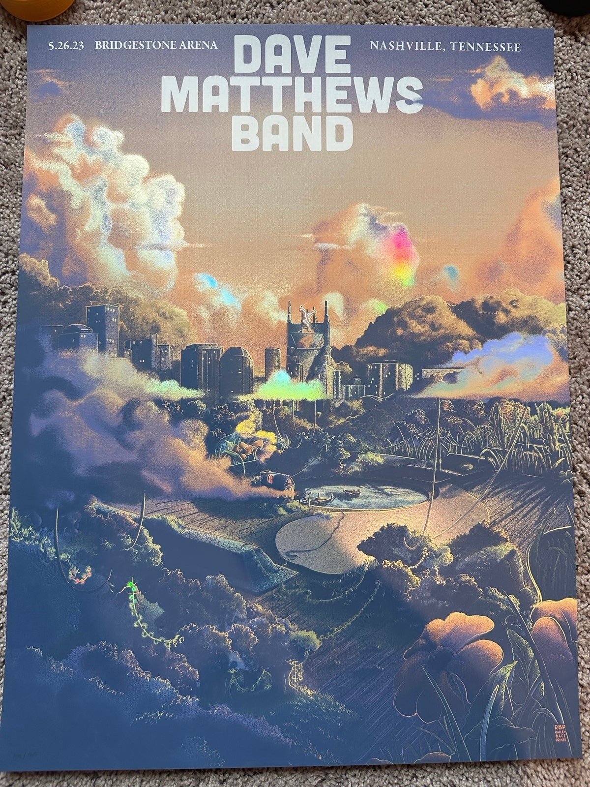 AUTHENTIC Dave Matthews Band Poster Nashville 2023 With FOIL