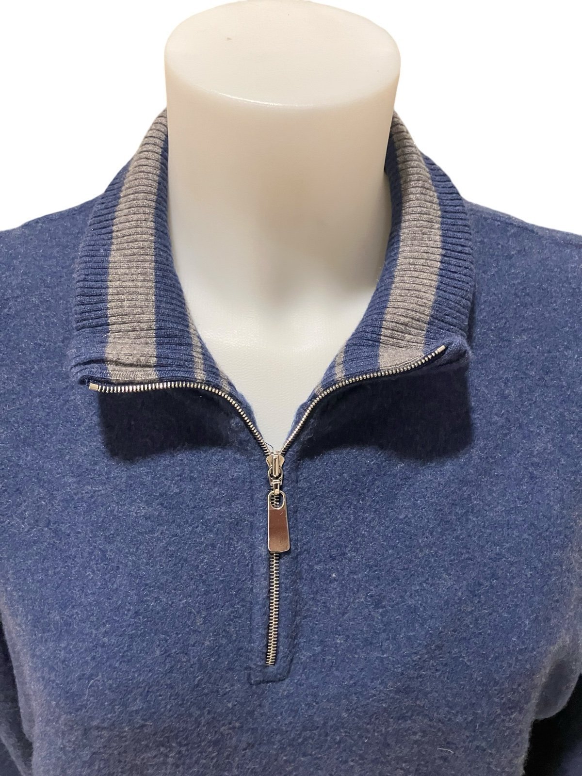 Luigi Borrelli Blue 100 Cashmere Sweater Mens