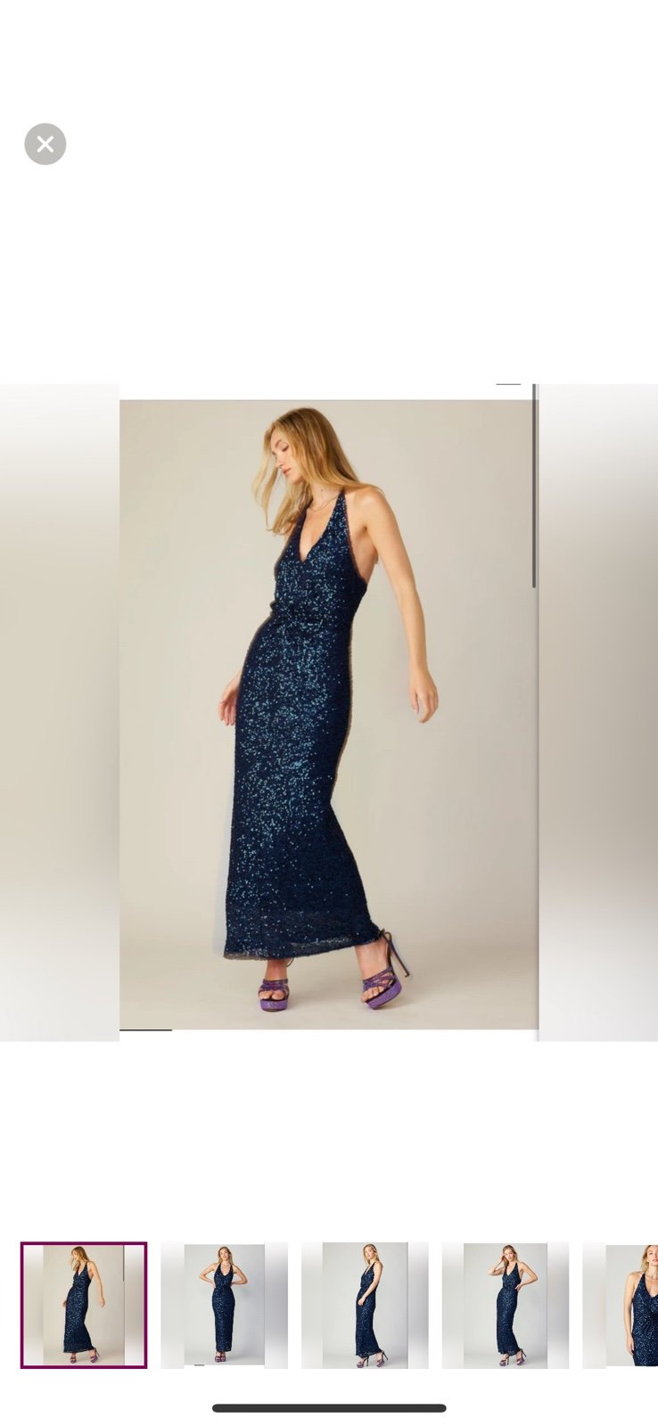 NWT Current Air Sequin Halter Dress