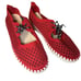 Ilse Jacobsen Tulip Women's Red Woven Cutout Mary Jane Slip Ons Nautical 39